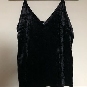 Crushed Velvet Black Tank Top